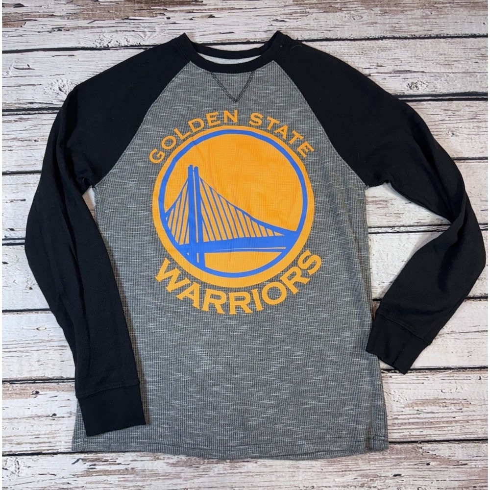 NBA Mens Small Shirt Golden State Warriors Basketball Thermal‎ Long Sleeve Gray